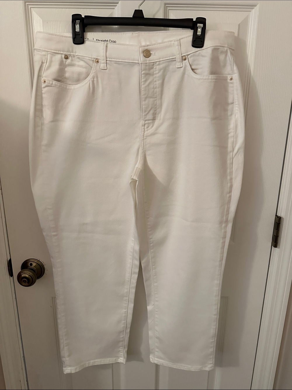 Talbots White Cropped Straight-Leg Jeans